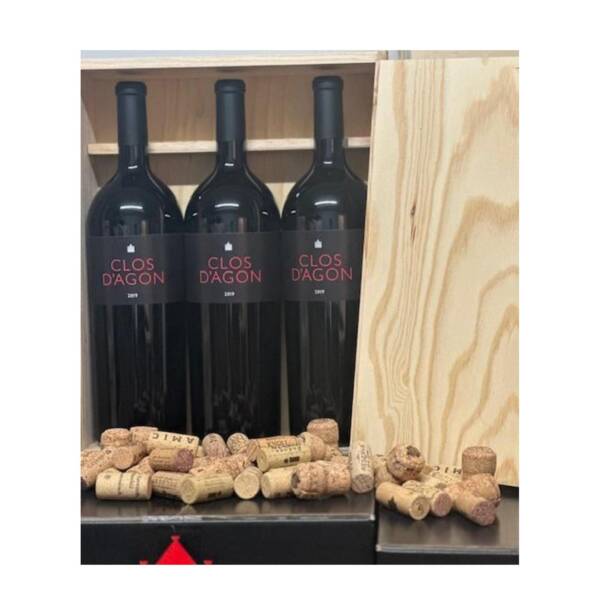 3er Set Clos d'Agon Tinto, 2019 - 150cl Holzkiste